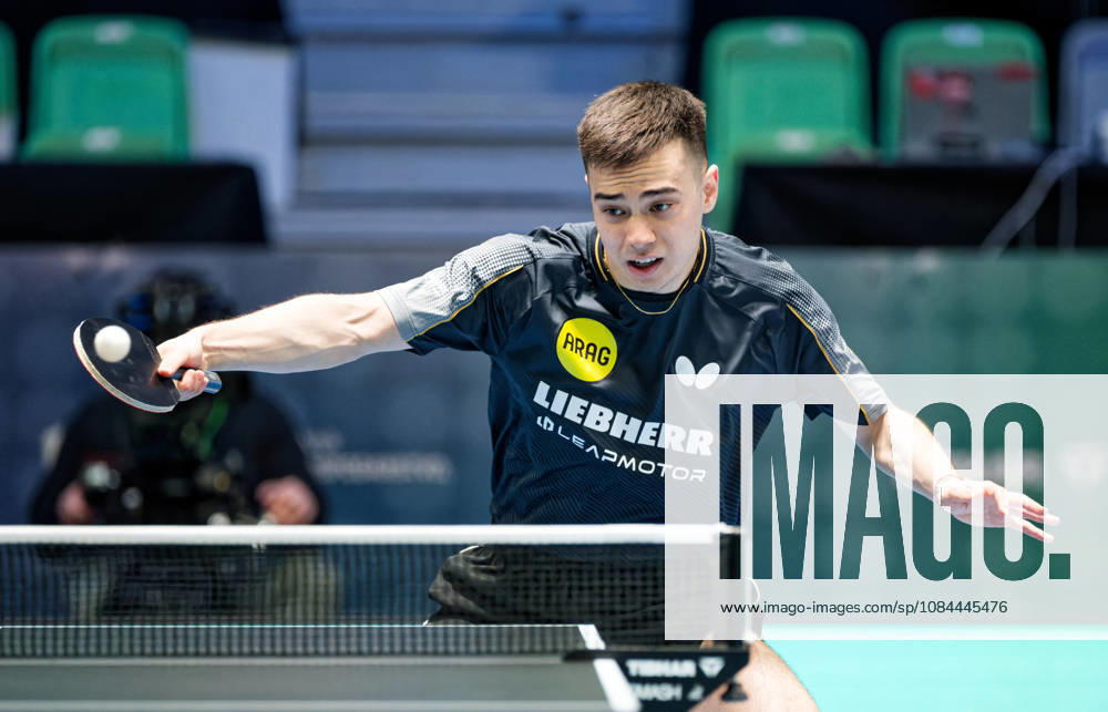 Kay Stumper Post SV Muelhausen Germany (foto-ms1485) at the 2026 European Table tennis, Tischtennis Championships in Ljubljana LJUBLJANA, SLOVENIA - 12 OCTOBER 2026: Kay Stumper Post SV Muelhausen Germany (foto-ms1485) in action at the European Table Tennis Championships in Stozice Arena, Ljubljana, Slovenia (Photo by Manfred Schillings) Ljubljana Stozice Arena Lisbon Slovenia