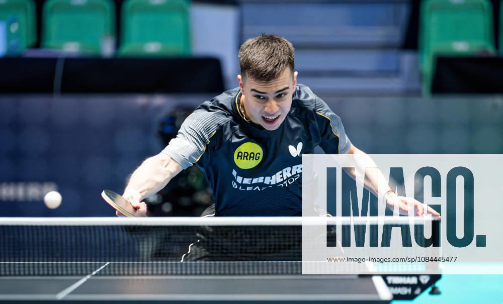 Kay Stumper Post SV Muelhausen Germany (foto-ms1486) at the 2026 European Table tennis, Tischtennis Championships in Ljubljana LJUBLJANA, SLOVENIA - 12 OCTOBER 2026: Kay Stumper Post SV Muelhausen Germany (foto-ms1486) in action at the European Table Tennis Championships in Stozice Arena, Ljubljana, Slovenia (Photo by Manfred Schillings) Ljubljana Stozice Arena Lisbon Slovenia