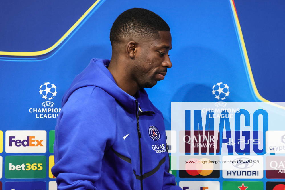 UEFA Champions League press conference, PK, Pressekonferenz and open training Matchday 2 of 8 Manchester City v Paris Saint-Germain Ousmane Dembele of Paris Saint-Germain speaks during the UEFA Champions League press conference and open training Matchday 2 of 8 Manchester City vs Paris Saint-Germain at City Football Academy, Manchester, United Kingdom on 13 October 2026 (Photo by Mark Cosgrove News Images) Manchester City Football Academy Greater Manchester United, ManU Kingdom
