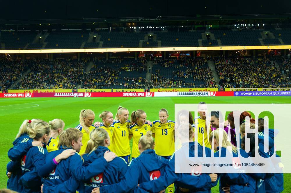 Sweden ahead of the World Cup 2027 qualifier match between Sweden and Lithuania at Strawberry Arena on October 13, 2026 in Solna, Sweden. (Peter Sonander SPP)