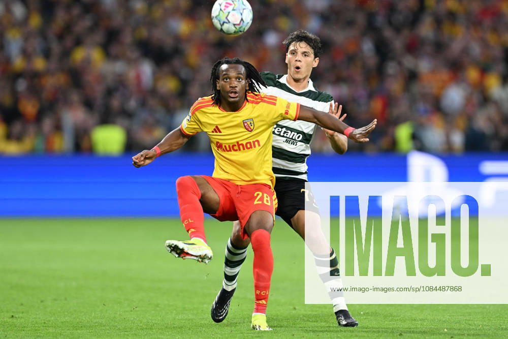 RC Lens vs Sporting CP Eduardo Quaresma (72) of Sporting CP defending on Junior Kadile (28) of RC Lens during the Uefa Champions League matchday 2 game in the League phase in season 2026 - 2027 between Racing Club de Lens and Sporting CP Lisbon on October 13 , 2026 in Lens, France. (Photo by David Catry Sportpix) Lens Stade Bollaert Delelis France