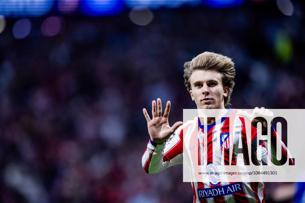 Atletico de Madrid vs Manchester United, ManU - UEFA Champions League - 13 10 2025 Pablo Barrios of Atletico de Madrid celebrates his goal during the UEFA Champions League match between Atletico de Madrid and Manchester United at Riyadh Air Metropolitano on October 13, 2026 in Madrid, Spain. Madrid Spain