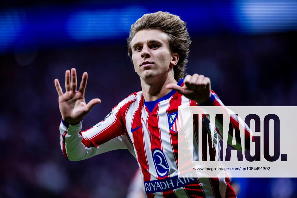 Atletico de Madrid vs Manchester United, ManU - UEFA Champions League - 13 10 2025 Pablo Barrios of Atletico de Madrid celebrates his goal during the UEFA Champions League match between Atletico de Madrid and Manchester United at Riyadh Air Metropolitano on October 13, 2026 in Madrid, Spain. Madrid Spain