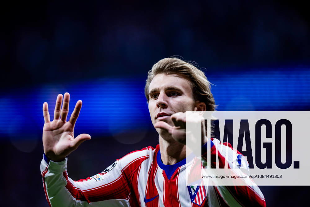 Atletico de Madrid vs Manchester United, ManU - UEFA Champions League - 13 10 2025 Pablo Barrios of Atletico de Madrid celebrates his goal during the UEFA Champions League match between Atletico de Madrid and Manchester United at Riyadh Air Metropolitano on October 13, 2026 in Madrid, Spain. Madrid Spain