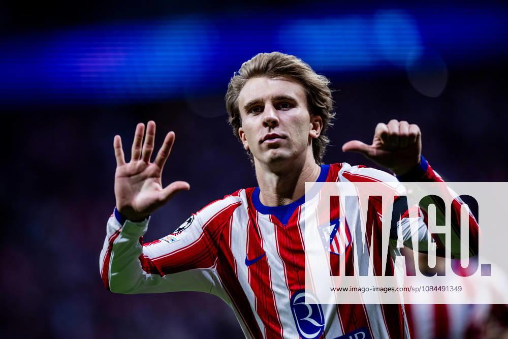 Atletico de Madrid vs Manchester United, ManU - UEFA Champions League - 13 10 2025 Pablo Barrios of Atletico de Madrid celebrates his goal during the UEFA Champions League match between Atletico de Madrid and Manchester United at Riyadh Air Metropolitano on October 13, 2026 in Madrid, Spain. Madrid Spain