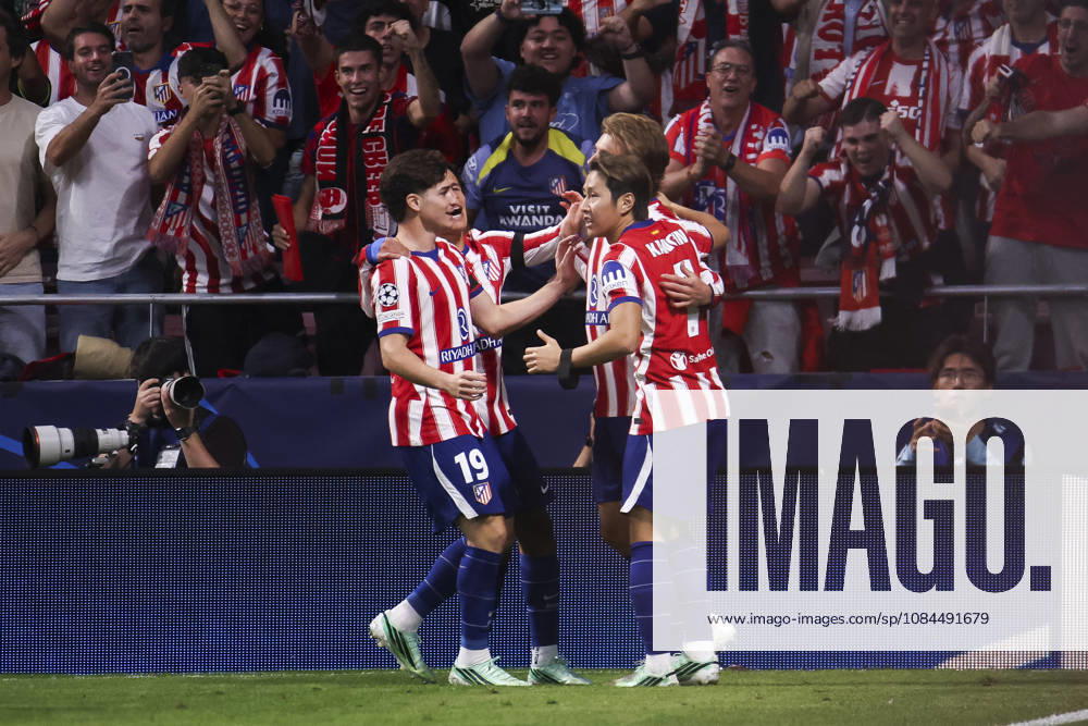 Atletico de Madrid v Manchester United, ManU - UEFA Champions League 2026 27 October 13, 2026, Riyadh Air Metropolitano Stadium, Madrid, Spain: Pablo Barrios of Atletico de Madrid celebrates his goal during UEFA Champions League 2026 27 football match between Atletico de Madrid and Manchester United at Riyadh Air Metropolitano Stadium on October 13, 2026, in Madrid, Spain. Madrid Riyadh Air Metropolitano Stadium Madrid Spain