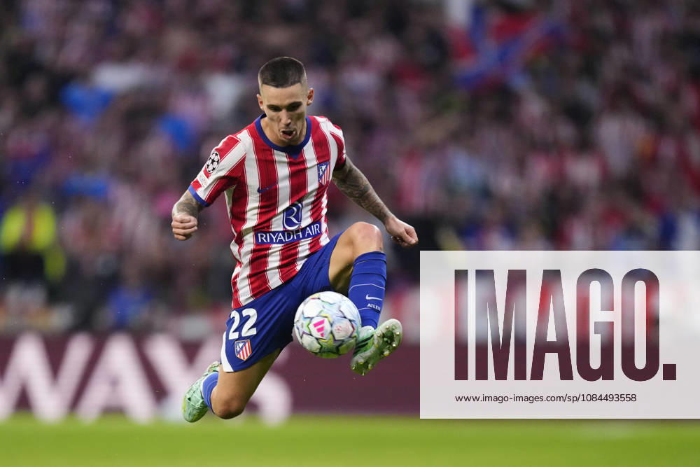 Atletico de Madrid v Manchester United, ManU - UEFA Champions League 2026 27 League Phase MD2 Alejandro Grimaldo left-back of Atletico de Madrid and Spain controls the ball during the UEFA Champions League 2026 27 League Phase MD2 match between Atletico de Madrid and Manchester United at Estadio Metropolitano on October 13, 2026 in Madrid, Spain. Madrid Spain