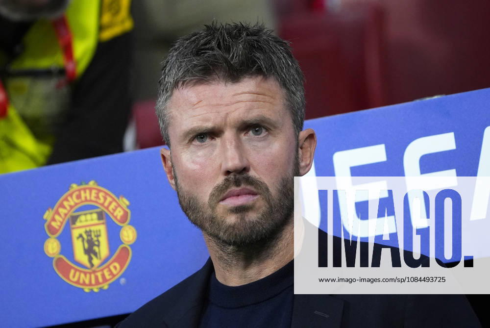 ATLETICO DE MADRID v Manchester United, ManU CHAMPIONS LEAGUE 2026 2027. LEAGUE PHASE. ROUND 2. Manchester United s coach Michael Carrick during Champions League 2026 2027, League Phase, match 2. October 13 ,2026. (ALTERPHOTOS Acero) MadridSpain