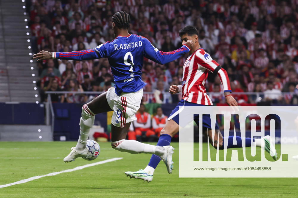 Atletico de Madrid v Manchester United, ManU - UEFA Champions League 2026 27 October 13, 2026, Riyadh Air Metropolitano Stadium, Madrid, Spain: Marcus Rashford of Manchester United is defended by Cristian Romero during UEFA Champions League 2026 27 football match between Atletico de Madrid and Manchester United at Riyadh Air Metropolitano Stadium on October 13, 2026, in Madrid, Spain. Madrid Riyadh Air Metropolitano Stadium Madrid Spain