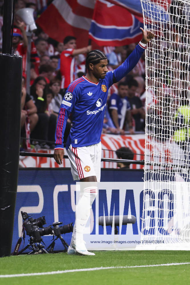 Atletico de Madrid v Manchester United, ManU - UEFA Champions League 2026 27 October 13, 2026, Riyadh Air Metropolitano Stadium, Madrid, Spain: Marcus Rashford of Manchester United during UEFA Champions League 2026 27 football match between Atletico de Madrid and Manchester United at Riyadh Air Metropolitano Stadium on October 13, 2026, in Madrid, Spain. Madrid Riyadh Air Metropolitano Stadium Madrid Spain