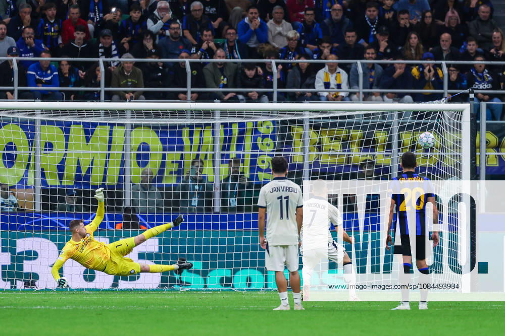 Nicolo Tresoldi Olsen of Club Brugge KV scores a penalty during UEFA Champions League 2026 27 League Phase - Matchday2 football match between FC Internazionale and Club Brugge KV. Italy
