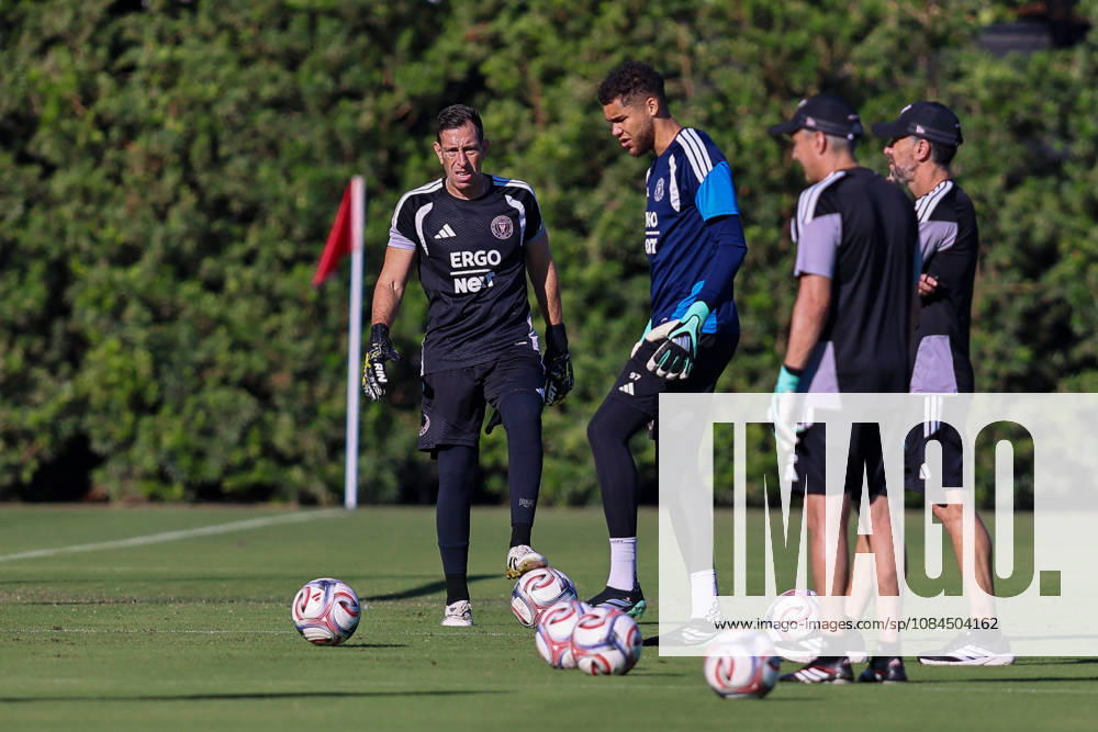 FORT LAUDERDALE, FL - OCTOBER 13: Inter Miami CF goalkeeper Dayne St. Clair (97) is seen during an Inter Miami Training Session at Florida Blue Training Center on October 13, 2026 in Fort Lauderdale, Florida. (Photo by Chris Arjoon Icon Sportswire) SOCCER: OCT 13 Inter Miami CF Training Icon2610130000037