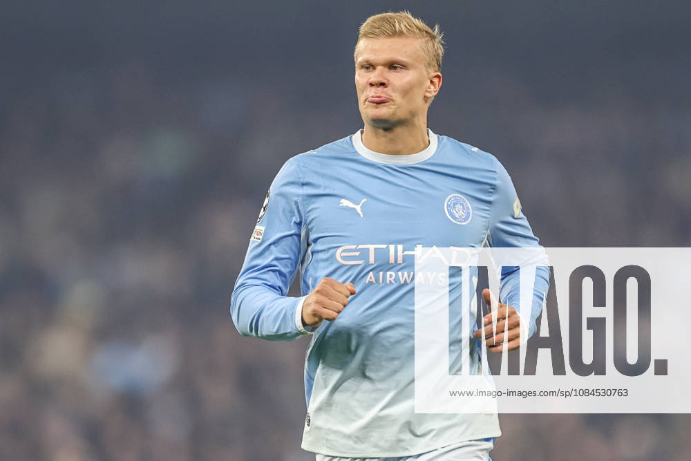 UEFA Champions League Matchday 2 of 8 Manchester City v Paris Saint-Germain Erling Haaland of Manchester City during the UEFA Champions League Matchday 2 of 8 match Manchester City vs Paris Saint-Germain at City of Manchester Stadium, Manchester, United Kingdom on 14 October 2026 (Photo by Mark Cosgrove News Images) Manchester City of Manchester Stadium Greater Manchester United, ManU Kingdom