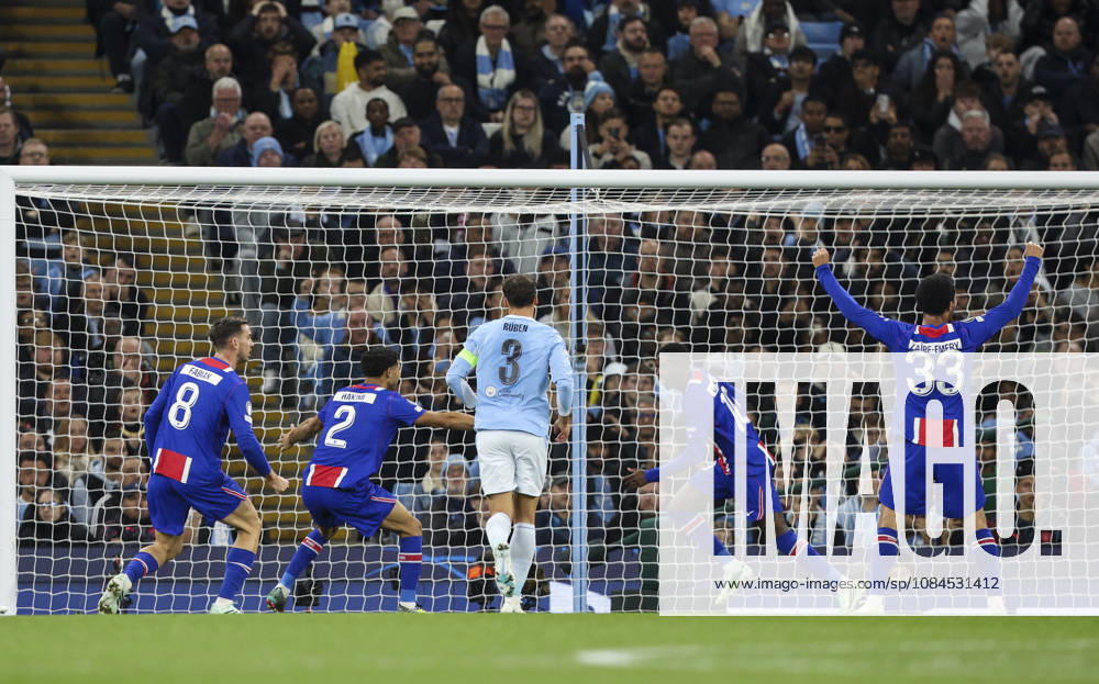 Manchester City v Paris, UEFA Champions League, League Stage 14.10.26 Manchester City v Paris, UEFA Champions League, League Stage Bradley Ormesher The Times Ousmane Dembélé of PSG celebrates scoring his teams 2nd goal