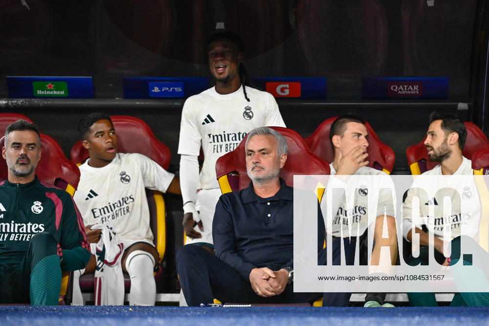 Foto IPP Cavaliere Emiliano. Roma 14 10 2026. Calcio Champions League 2026 2027. AS Roma - FC Real Madrid. Nella foto: Jose Mourinho. Italy Photo Press - World Copyright italy ITALY