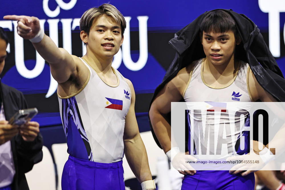 Carlos Edriel Yulo, PHI, during podiumtraining at 2026 Worlds in Rotterdam; 15 10 2026;