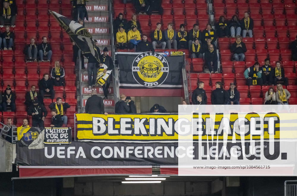 HELSINGBORG 2026-10-15 Mjällby banner in the UEFA Conference League match between Mjällby AIF and Inter Club dEscaldes at Olympia in Helsingborg on Thursday, October 15, 2026. HELSINGBORG SWEDEN