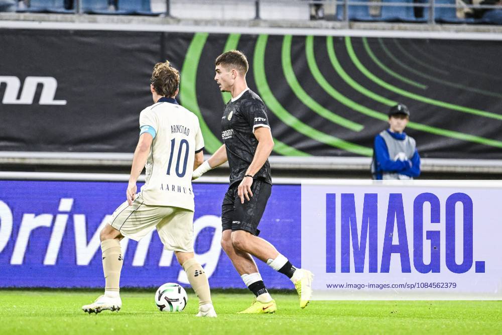 Gent s Maksim Paskotsi pictured in action during a soccer game between Belgian KAA Gent and Danish Aarhus GF, Thursday 15 October 2026 in Gent, the opening match of the UEFA Conference League league phase. TOMxGOYVAERT x189909589x