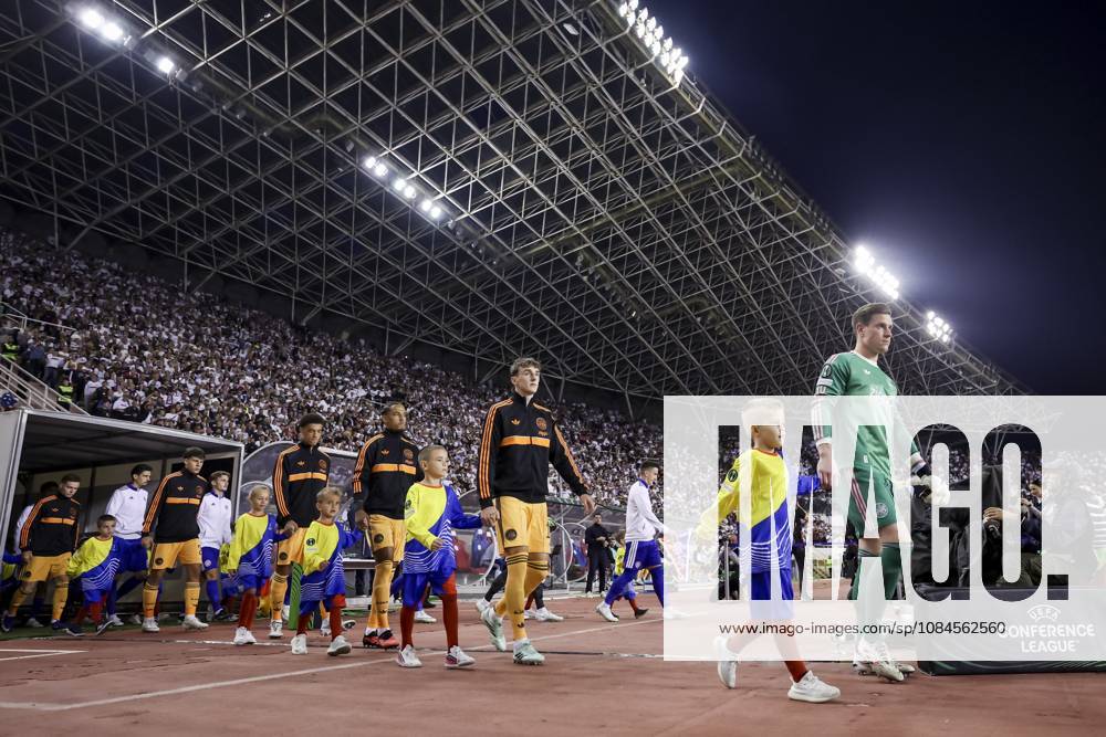 SPLIT - Ajax players enter the field ahead of the Conference League match between Hadjuk Split and Ajax at Stadion Poljud on October 15, 2026, in Split, Croatia. SONNY LENSEN ANP ANPxSportx IVx 572539661 originalFilename: 572539661
