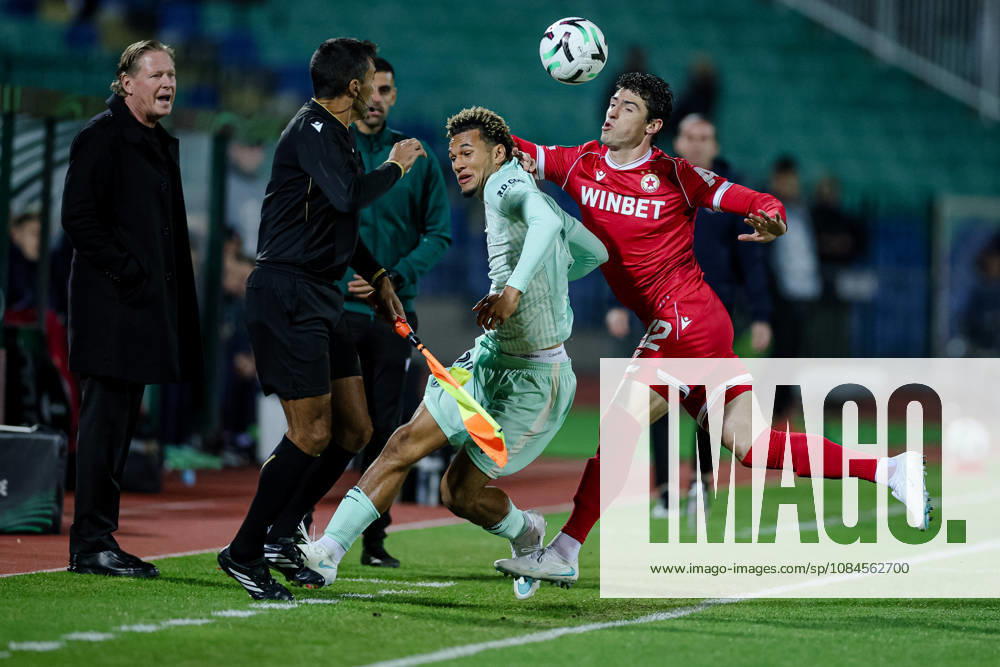 Football - UEFA Conference League - Round 1 - PFC CSKA Sofia - AS Monaco - 15.10.2026 Facundo Rodriguez, 32 of PFC CSKA Sofia and Pape Cabral, 19 of AS Monaco FC during UEFA Conference League - Round 1 match between PFC CSKA Sofia and AS Monaco at Vasil Levski Stadium in Sofia, Bulgaria, on October 15th, 2026 in Sofia, Bulgaria. Bulgaria