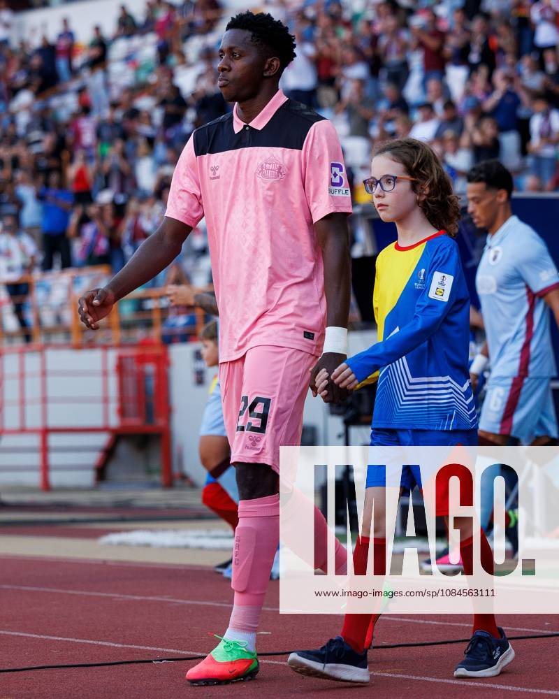 Jules Ahoka of Sunderland walks out of the Estadio Dr. Magalhaes Pessoa Torreense v Sunderland, UEFA Europa League, Football, Estadio Dr. Magalhaes Pessoa, Leiria, Portugal - 15 Oct 2026Leiria Estadio Dr. Magalhaes Pessoa Portugal
