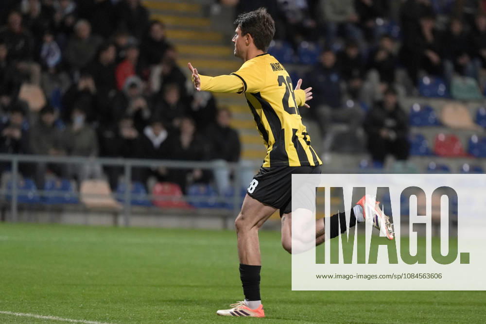 Marc Gual of Kairat scelebrates after scoring from the penalty spot during a UEFA Conference League soccer match between Latvias Riga FC and Kazakhstans Kairat Almaty at Skonto Stadium in Riga, Latvia, Thursday, Oct. 15, 2026. Riga Latvia