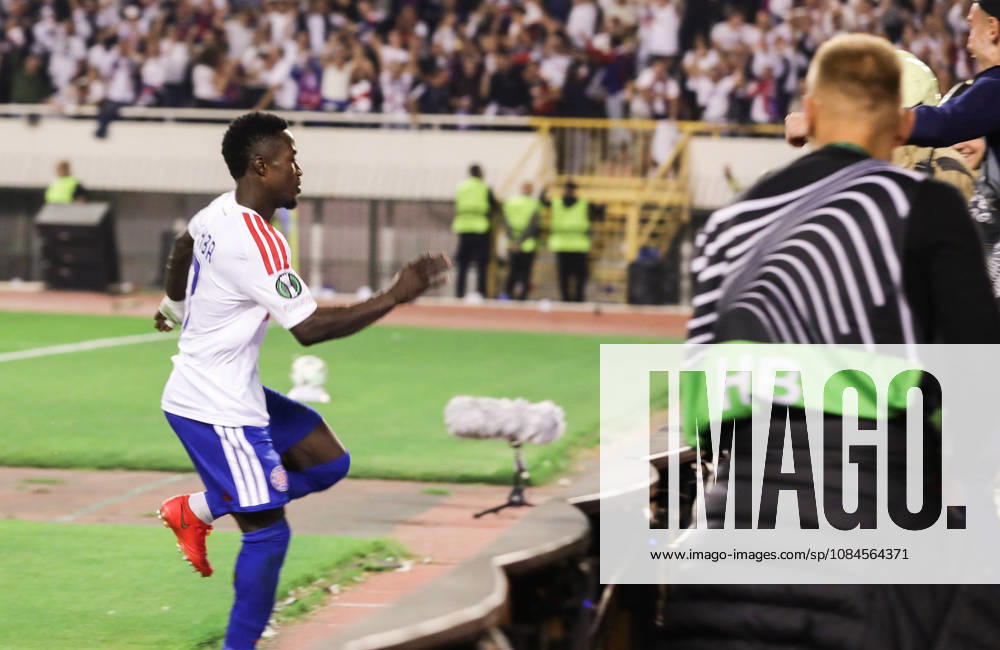 UEFA Conference League HNK Hajduk Split v AFC Ajax Abdoulie Sanyang Bamba of Hajduk celebrate after scoring during the UEFA Conference League 2026 27 League Phase MD1 match between HNK Hajduk Split and AFC Ajax at Stadion Poljud on October 15, 2026 in Split, Croatia. IvoxCagalj PIXSELL