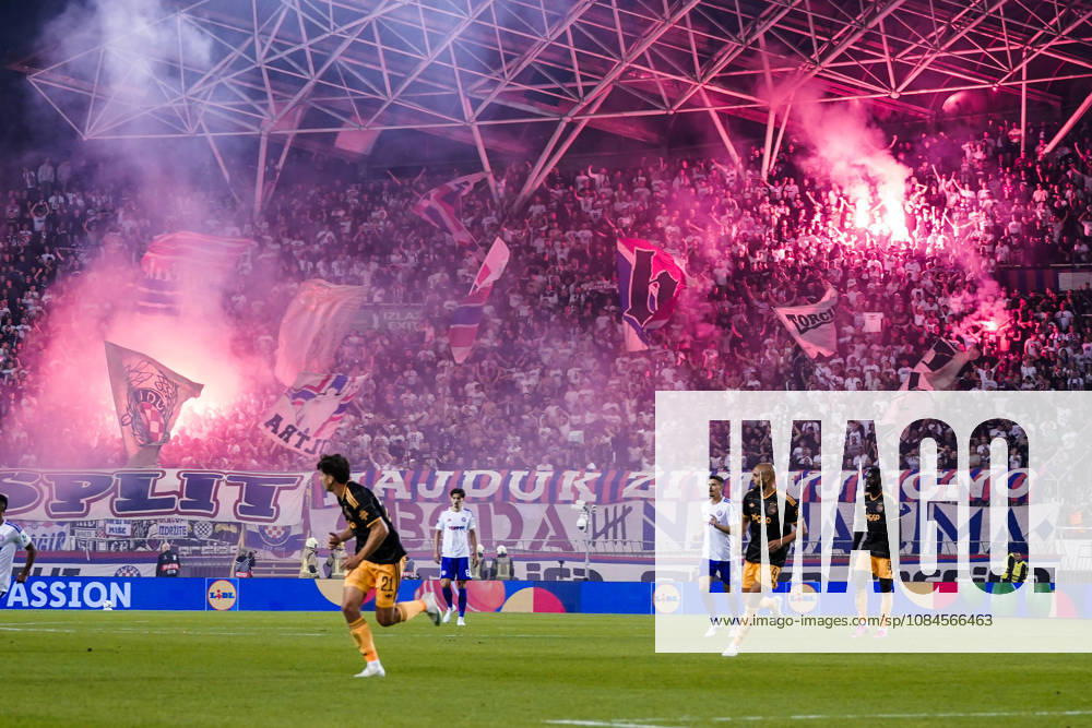 Fussball: Kroatien: UEFA Conference League 2026 2027 - 1. Runde, 15.10.2026 - HNK Hajduk Split vs. AFC Ajax Amsterdam - Stadion Poljud (Split, Kroatien); Torcida Split Fans, Ultras