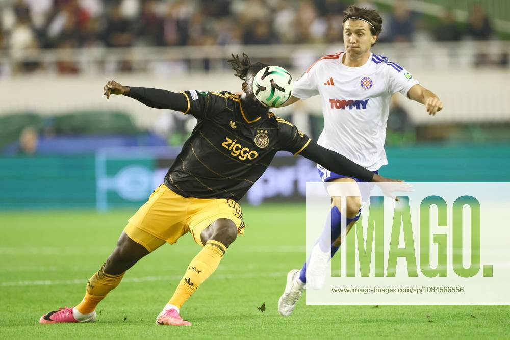 SPLIT, 15 10-2026, Poljud Stadium , season 2026 2027 , UEFA Conference League Football . Match between Hajduk Split and Ajax. Picture shows Toluwalase Arokodare and Alberto Del Moral Hajduk Split - Ajax x208451786x