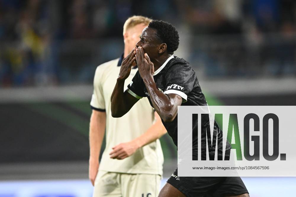 KAA Gent v AGF Aarhus - UEFA Conference League GENT, BELGIUM - OCTOBER 15 : Goore Hyllarion Bi forward of KAA Gent celebrates scoring a goal during the UEFA Conference League 2026 27 League Phase matchday 1 match between KAA Gent and AGF Aarhus on October 15, 2026 in Gent, Belgium, 15 10 2026 Gent Belgium