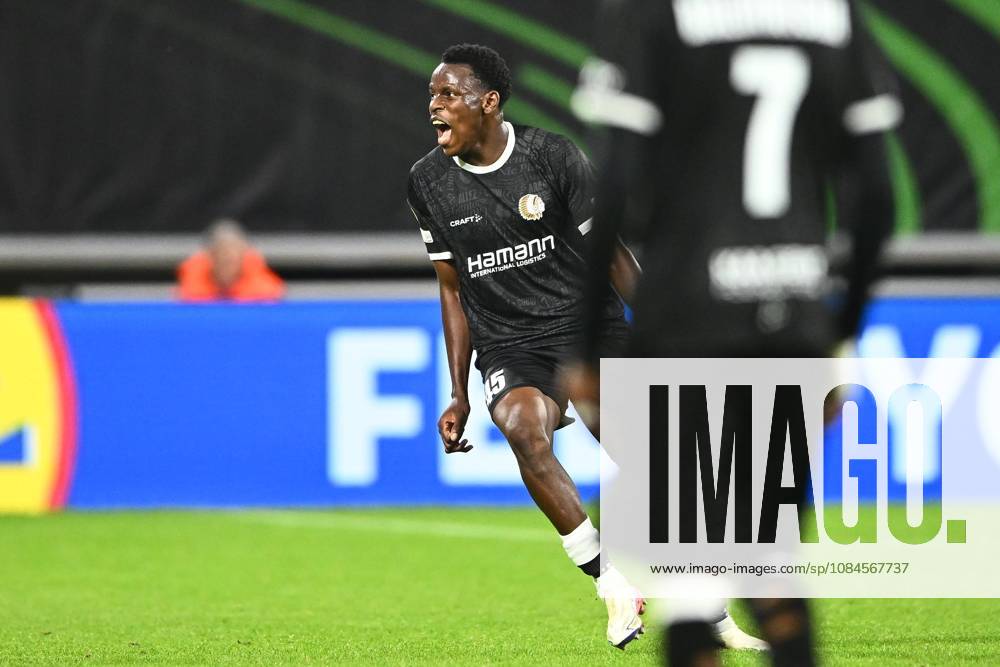 KAA Gent v AGF Aarhus - UEFA Conference League GENT, BELGIUM - OCTOBER 15 : Goore Hyllarion Bi forward of KAA Gent celebrates scoring a goal during the UEFA Conference League 2026 27 League Phase matchday 1 match between KAA Gent and AGF Aarhus on October 15, 2026 in Gent, Belgium, 15 10 2026 Gent Belgium