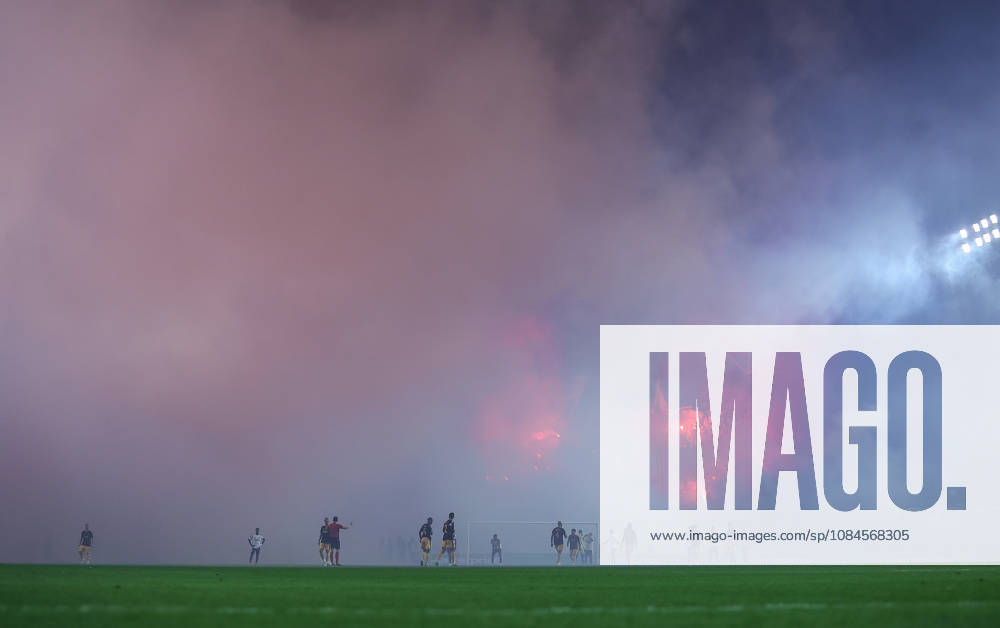UEFA Conference League HNK Hajduk Split v AFC Ajax Play is briefly stopped to remove a flare from the field of play during the UEFA Conference League 2026 27 League Phase MD1 match between HNK Hajduk Split and AFC Ajax at Stadion Poljud on October 15, 2026 in Split, Croatia. IvanaxIvanovic PIXSELL