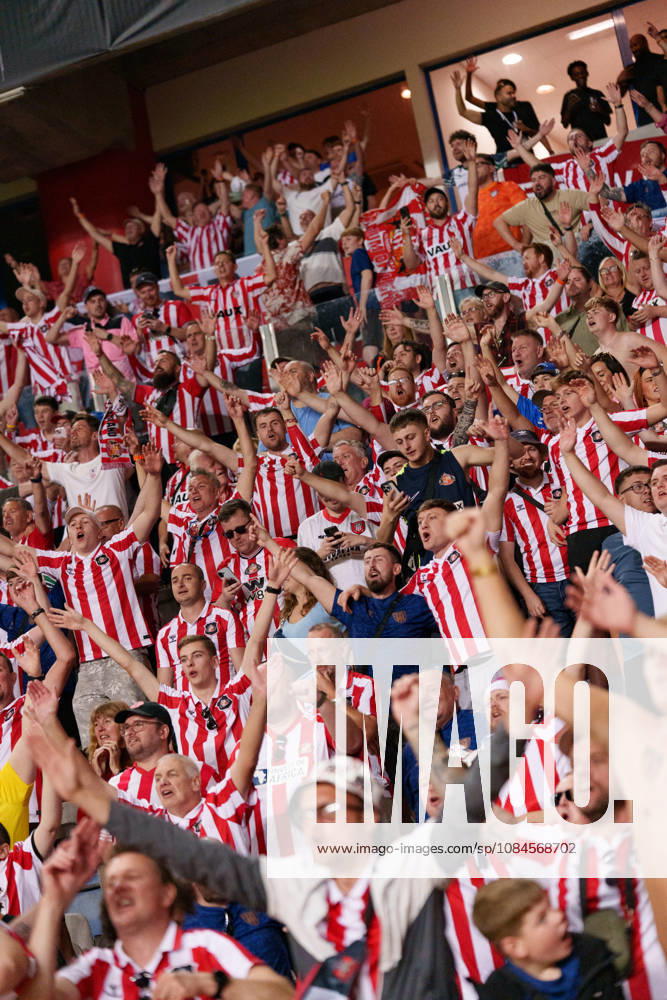 Sunderland fans having fun during UEFA Europa League 2026 2027 league phase game between teams of Torreense and Sunderland (Miguel Clemente Ball Raw Images) Leiria Estadio Dr. Magalhaes Pessoa Portugal