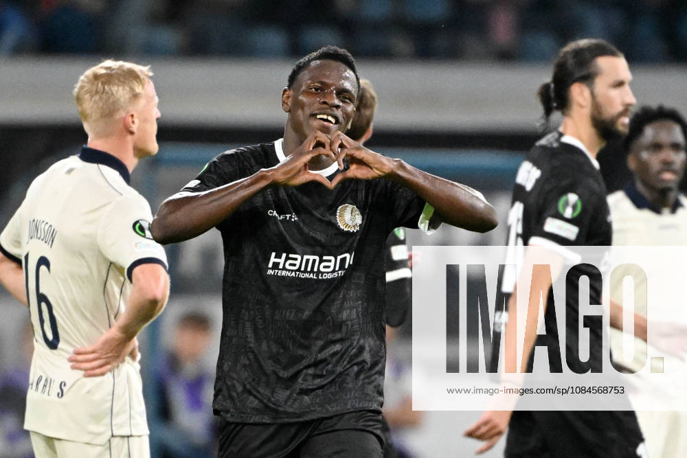 AA Gent vs Aarhus Hyllarion Goore of KAA Gent celebrates after scoring the 1-0 goal during Matchday 2 in the 2026-2027 Uefa Conference League season - league phase between AA Gent and AGF Aarhus on October 15 , 2026 in Gent, Belgium. (Photo by Maarten Straetemans Isosport) Gent Belgium