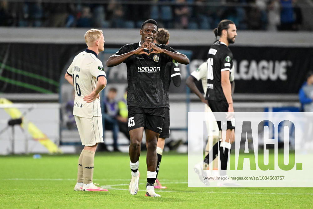 AA Gent vs Aarhus Hyllarion Goore of KAA Gent celebrates after scoring the 1-0 goal during Matchday 2 in the 2026-2027 Uefa Conference League season - league phase between AA Gent and AGF Aarhus on October 15 , 2026 in Gent, Belgium. (Photo by Maarten Straetemans Isosport) Gent Belgium