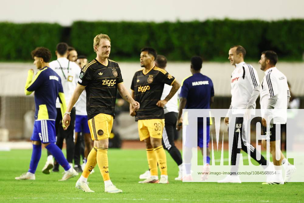 SPLIT, 15 10-2026, Poljud Stadium , season 2026 2027 , UEFA Conference League Football . Match between Hajduk Split and Ajax 2-1. Picture shows Julian Brandt dejected after the match Hajduk Split - Ajax x208453100x