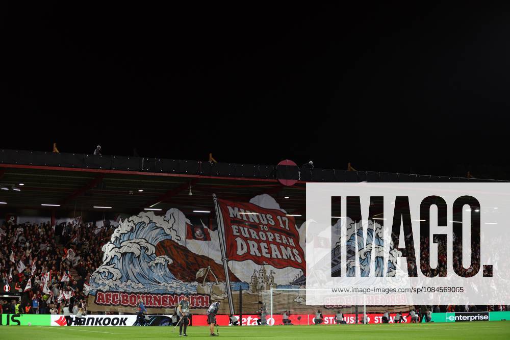 Pre match tifo from Bournemouth fans Bournemouth v Sturm Graz, UEFA Europa League, Football, Vitality Stadium, Bournemouth, UK - 15 Oct 2026Bournemouth Vitality Stadium United Kingdom