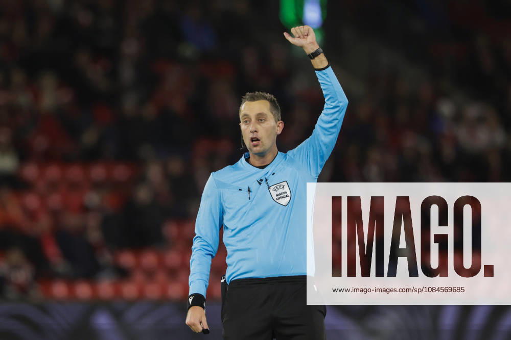 Soccer, Conference League 2026 Brann Lincoln Red Imps Bergen 20261015 Referee Dalibor Äaerný during the Conference League soccer match between SK Brann and Lincoln Red Imps at Brann Stadium. Photo by Paul S. Amundsen, NTB, Bergen, Norway. . RESTRICTED USE BY BETTING COMPANIES