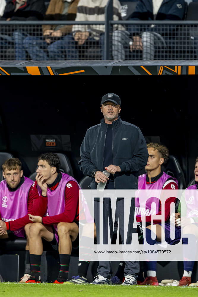 NIJMEGEN - NEC Nijmegen coach Dick Schreuder during the UEFA Europa League match between N.E.C. and Levski Sofia in Stadion De Goffert on 15 October 2026 in Nijmegen , Nederland. (Photo by DeFodi Images) -