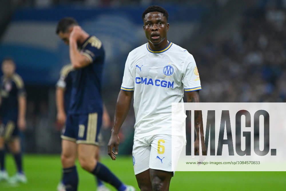Tochukwu Nnadi (OM) - UEFA Europa League match between Olympique de Marseille and Olympiakos on October 15, 2026 at the CEPAC Velodrome Stadium in Marseille.