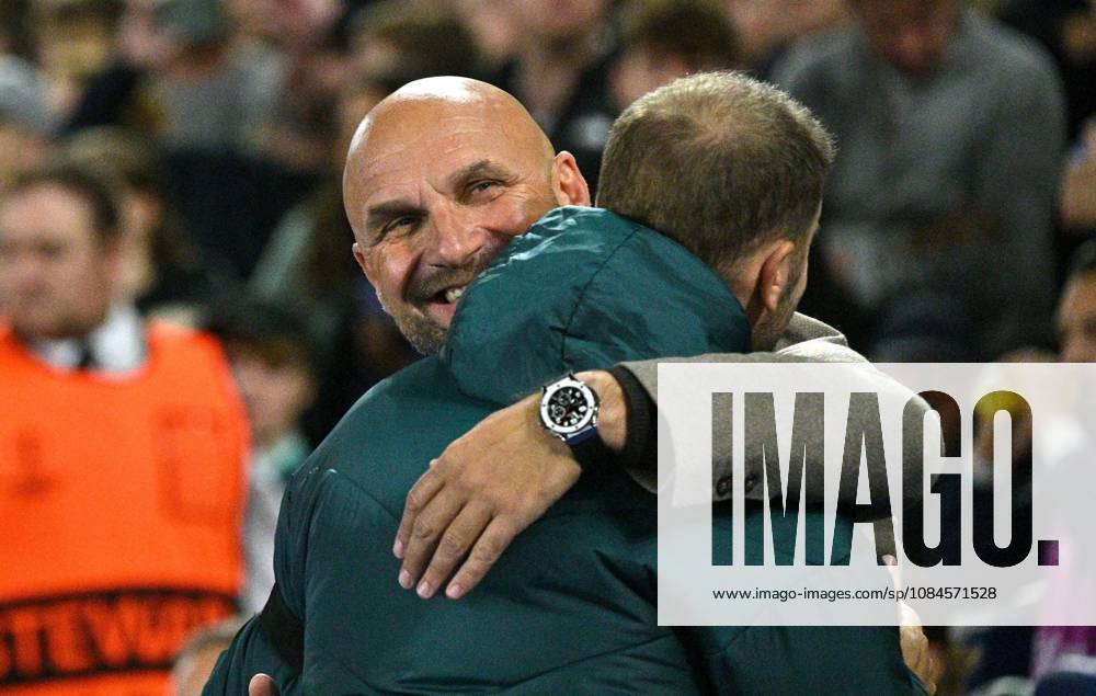 Zeliko Sopic the head coach of Kauno Zaigiris hugs Brighton head coach Fabian Hurzeler during the UEFA Conference League match between Brighton and Hove Albion and Kuano Zalgiris at the American Express Stadium , Brighton , UK - 15th October 2026 Brighton & Hove Albion vs Kuano Zalgiris UEFA Conference League Football, Amex Stadium, Sussex, United Kingdom - 15 Oct 2026Brighton Amex Stadium Sussex United Kingdom Editorial use only. No merchandising. For Football images FA and Premier League restrictions apply inc. no internet mobile usage without FAPL license - for details contact Football Dataco