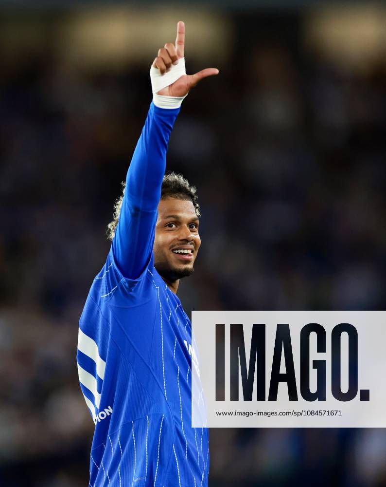 Georginio Rutter of Brighton and Hove Albion celebrates scoring a goal after making the score 1-0. Brighton & Hove Albion v Kauno Zalgiris, UEFA Conference League, Football, American Express Stadium, Brighton, UK - 15 Oct 2026Brighton American Express Stadium United Kingdom