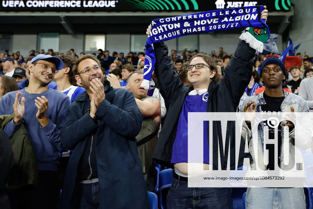 15th October 2026; American Express Stadium, Brighton, England; UEFA Conference League Football, Brighton and Hove Albion versus Kauno Zalgiris; Brighton and Hove Albion supporters ChrisxRoll