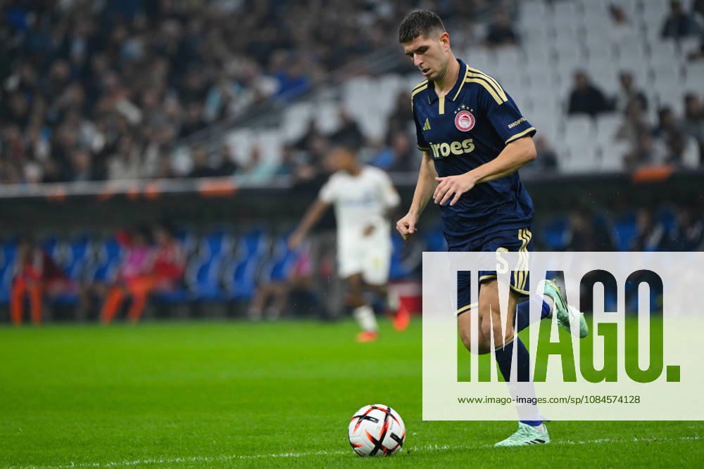 Lorenzo Pirola (Olympiakos) - UEFA Europa League match between Olympique de Marseille and Olympiakos on October 15, 2026 at the CEPAC Velodrome Stadium in Marseille.