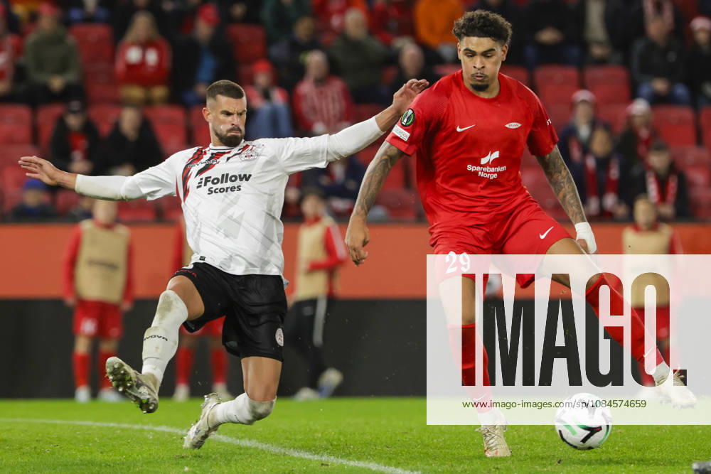 Soccer, Conference League 2026 Brann Lincoln Red Imps Bergen 20261015 Brann s Noah Holm during the Conference League soccer match between SK Brann and Lincoln Red Imps at Brann Stadium. Photo by Paul S. Amundsen, NTB, Bergen, Norway. . RESTRICTED USE FOR BETTING COMPANIES
