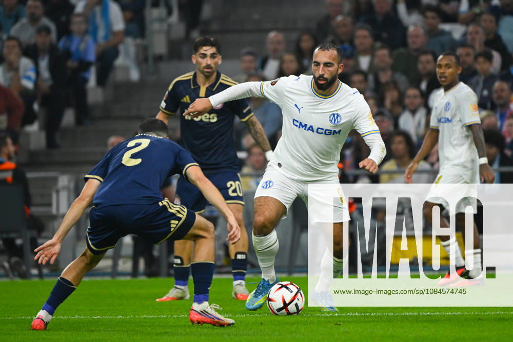 Himad Abdelli (OM) - UEFA Europa League match between Olympique de Marseille and Olympiakos on October 15, 2026 at the CEPAC Velodrome Stadium in Marseille.