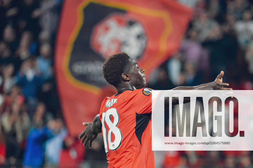 Joie des joueurs du Stade Rennais aprés le but de Mahamadou Nagida (Stade Rennais)