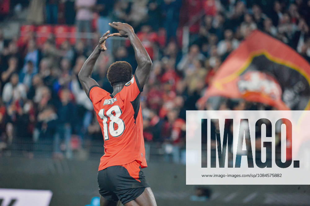 Joie des joueurs du Stade Rennais aprés le but de Mahamadou Nagida (Stade Rennais)