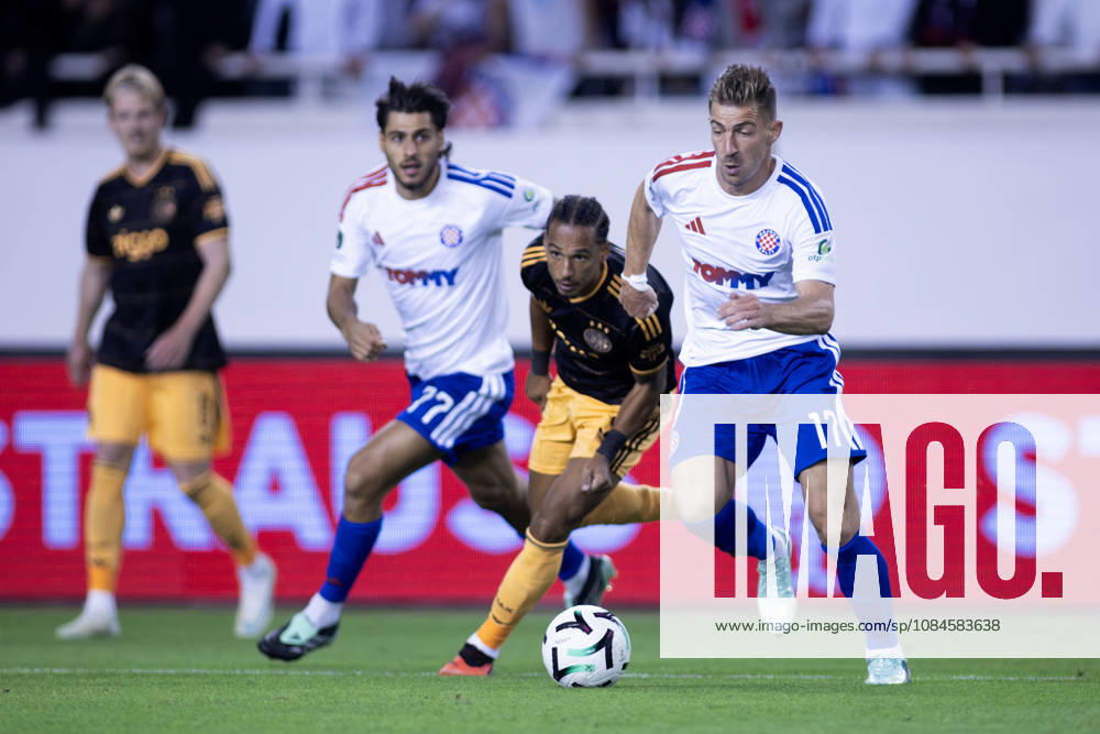 Dario Melnjak (HNK Hajduk) 17 in action during the UEFA Conference League match between HNK Hajduk Split (CRO) and AFC Ajax Amsterdam (NL) at Poljud Stadium. UEFA Conference League: HNK Hajduk Split Vs AFC Ajax Amsterdam 2:1 - ZUMAp210 20261015_zsp_p210_033
