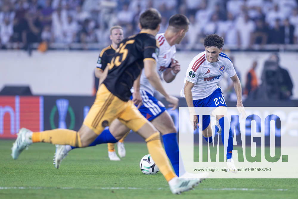 Martin Soticek (HNK Hajduk) 23 in action during the UEFA Conference League match between HNK Hajduk Split (CRO) and AFC Ajax Amsterdam (NL) at Poljud Stadium. Split Croatia - ZUMAp210 20261015_zsp_p210_041
